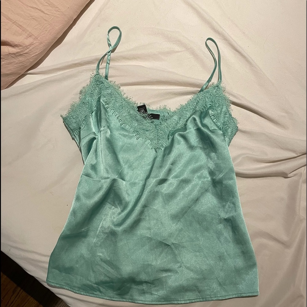 Teal Lace Tank Top